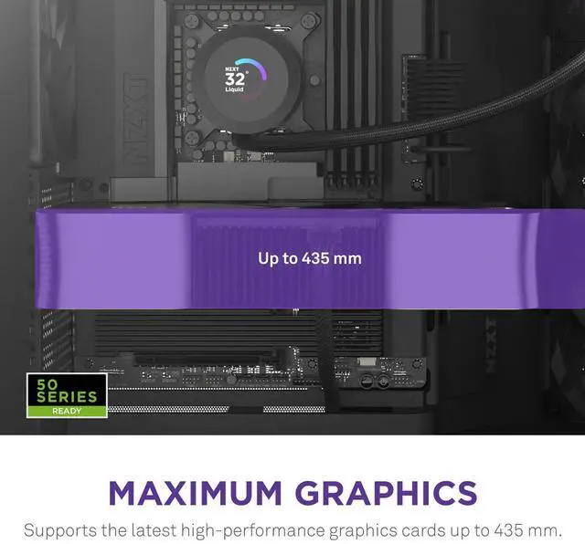 Alt view image 12 of 14 - NZXT H9 Flow (2025)  Large Dual-Chamber ATX Mid-Tower Airflow PC Case  Includes 3 x 140mm & 1 x 120mm Fans  420mm Radiator Support  Tempered Glass  Back-Connect Ready  Black