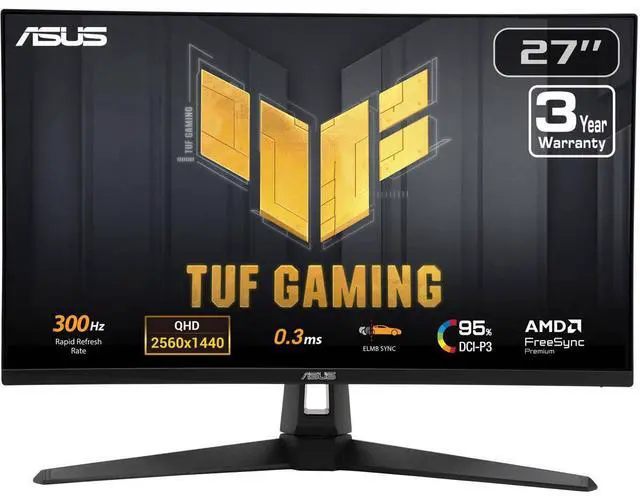Alt view image 17 of 20 - ASUS TUF Gaming 27" 1440P Monitor (VG27AQM5A) - QHD (2560x1440), 300Hz, Fast IPS, Extreme Low Motion Blur Sync, 0.3ms, Speaker, 95% DCI-P3, Shadow Boost, DisplayWidget Center