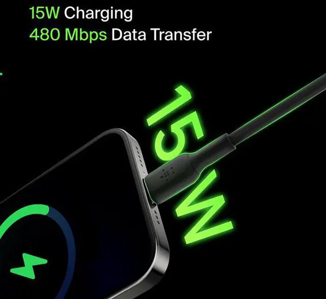 Alt view image 17 of 20 - Belkin CAB001bt2MBK 6.56 ft. Black Boost Charge USB-C to USB Cable, USB Type-C Cable for Note10, S10, Pixel 4, iPad Pro, Nintendo Switch and more