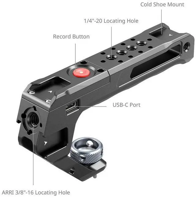 Alt view image 3 of 7 - SmallRig Top Handle with Recording Trigger and 3/8''-16 Screw Monitor Mount