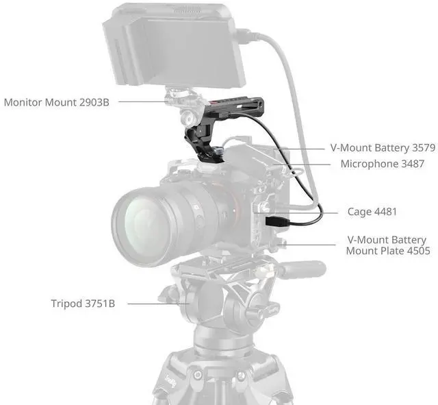 Alt view image 4 of 7 - SmallRig Top Handle with Recording Trigger and 3/8''-16 Screw Monitor Mount