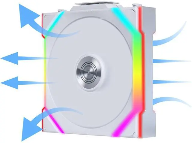Alt view image 13 of 14 - Lian Li UNI Fan SL Wireless (Reverse Blade) 120mm ARGB Fan - Triple Pack - 2.4 GHz Wireless Signal for RGB & Fan Control - Daisy-Chain Design - Controller Included and Required - White (12RSL1W3W)