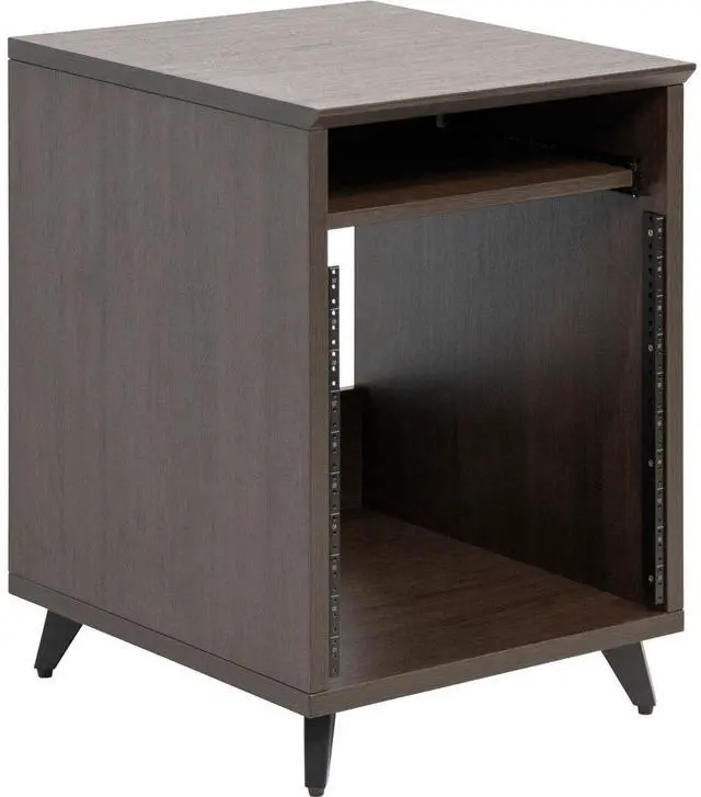 Alt view image 7 of 13 - Elite Furniture Series 10U Studio Rack Table in Dark Walnut Finish