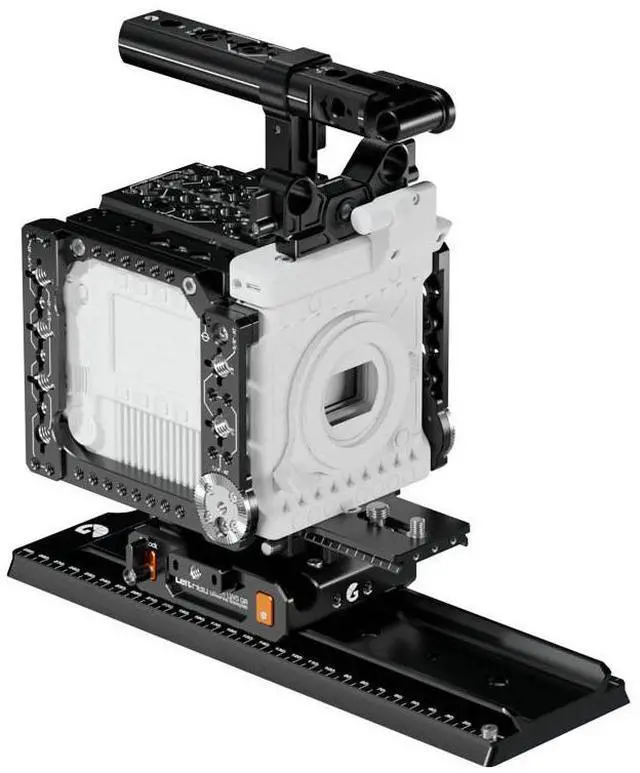 Alt view image 3 of 6 - Bright Tangerine Right Side Horse Shoe Plate for RED V-RAPTOR Camera, Black