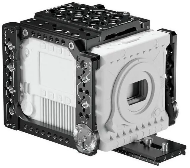 Alt view image 4 of 6 - Bright Tangerine Right Side Horse Shoe Plate for RED V-RAPTOR Camera, Black