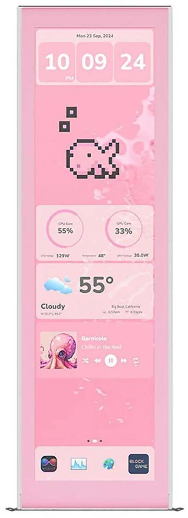 Alt view image 8 of 14 - HYTE Y70 Touch Infinite Display Upgrade - Strawberry Milk (Pink)