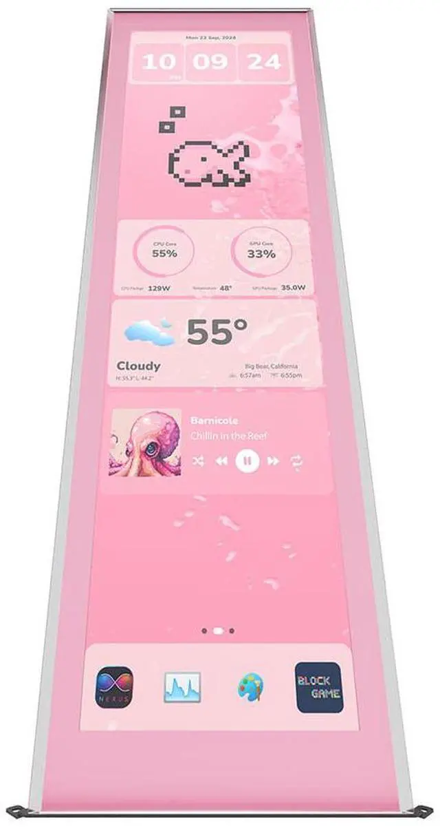 Alt view image 11 of 14 - HYTE Y70 Touch Infinite Display Upgrade - Strawberry Milk (Pink)