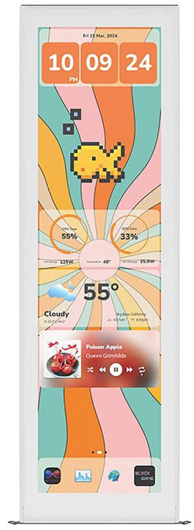 Alt view image 8 of 14 - HYTE Y70 touch infinite Display Upgrade - Snow White