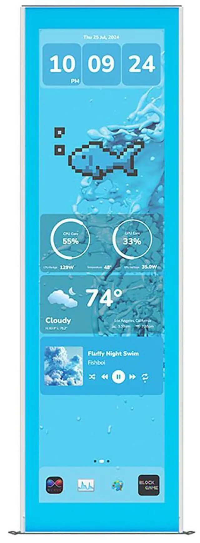 Alt view image 8 of 14 - HYTE Y70 Touch Infinite Display Upgrade - Blueberry Milk (Blue)