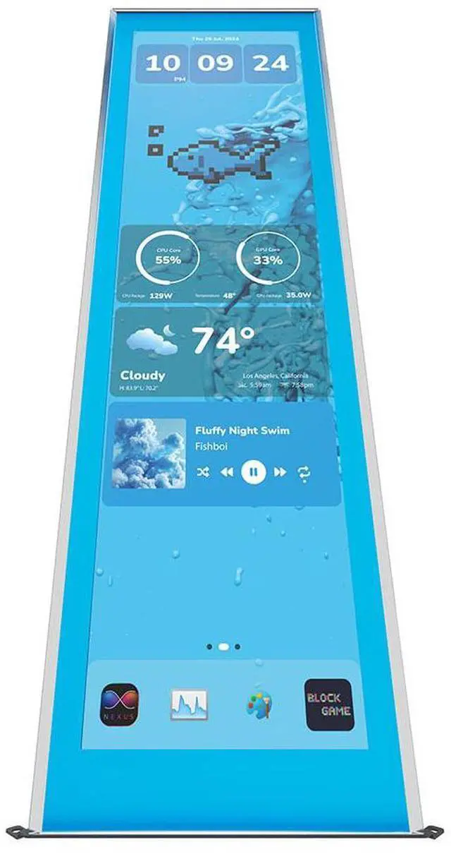 Alt view image 11 of 14 - HYTE Y70 Touch Infinite Display Upgrade - Blueberry Milk (Blue)