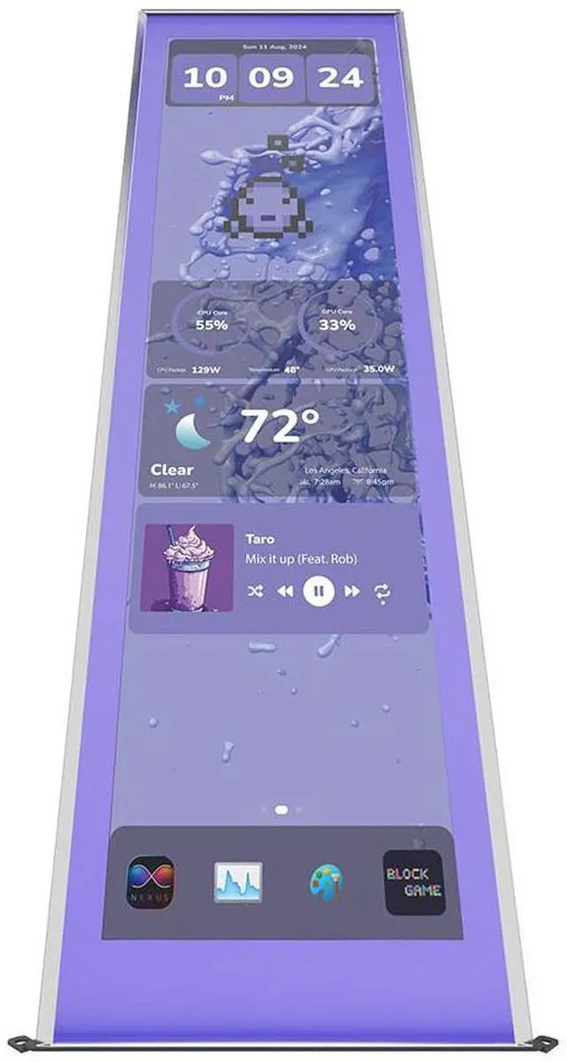 Alt view image 11 of 14 - HYTE Y70 Touch Infinite Display Upgrade - Taro Milk (Purple)