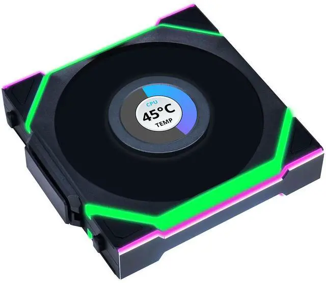 Alt view image 9 of 14 - Lian Li UNI Fan SL LCD Wireless 120mm ARGB Fan - Single Pack - 1.6" LCD Display - 2.4 GHz Wireless Signal for RGB & Fan Control -  Controller NOT Included & Required - Black (12SLLCD1W1B)