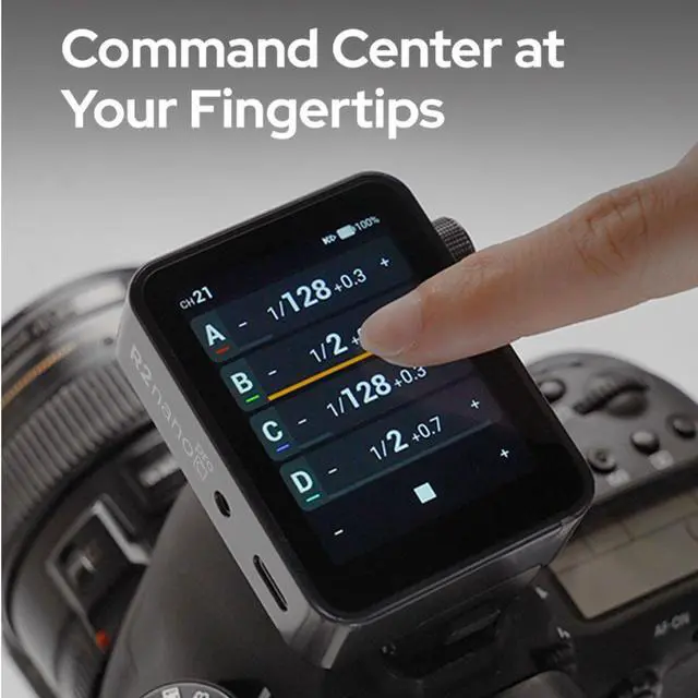 Alt view image 4 of 7 - Flashpoint R2 Nano Pro Touchscreen TTL Wireless Flash Trigger for Sony, Godox X3Pro S