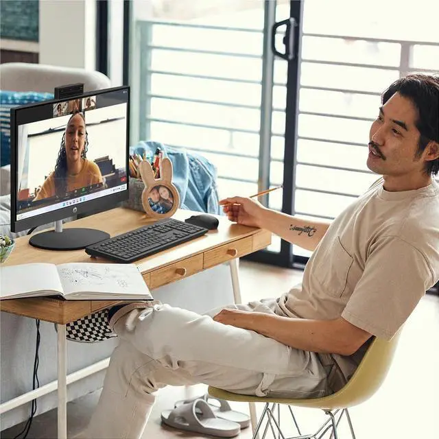 Alt view image 18 of 20 - HP 24-cr0000a 24-cr0430 All-in-One Computer - Intel N-Series i3-N300 - 8 GB - 256 GB SSD - 23.8" Full HD - Desktop - Jet Black - Intel Chip - 1920 x 1080 - Windows 11 Home - Intel UHD Graphics DD