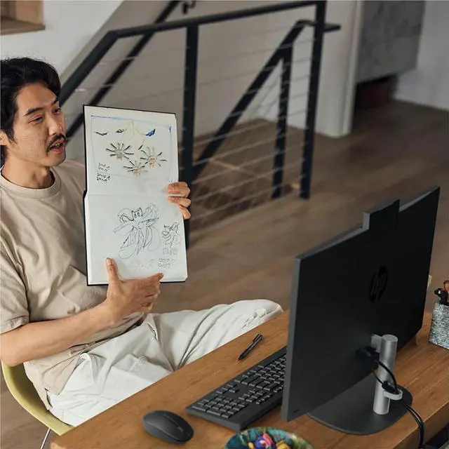 Alt view image 20 of 20 - HP 24-cr0000a 24-cr0430 All-in-One Computer - Intel N-Series i3-N300 - 8 GB - 256 GB SSD - 23.8" Full HD - Desktop - Jet Black - Intel Chip - 1920 x 1080 - Windows 11 Home - Intel UHD Graphics DD