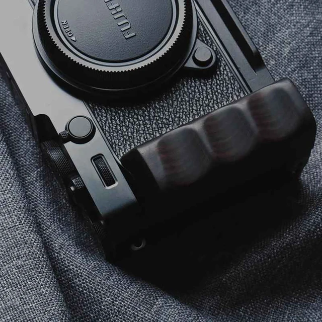 Alt view image 4 of 4 - Tilta Mounting Baseplate with Wooden Grip for Fujifilm X-E5, Black