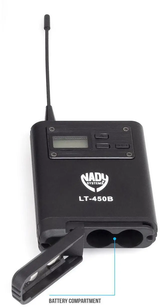 Alt view image 3 of 7 - Nady D-450 200-Channel Quad Receiver Digital Wireless System with 4x OML-4 Lapel and 4x Black HM-10 Headworn Microphone