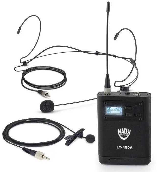 Alt view image 6 of 7 - Nady D-450 200-Channel Quad Receiver Digital Wireless System with 4x OML-4 Lapel and 4x Black HM-10 Headworn Microphone