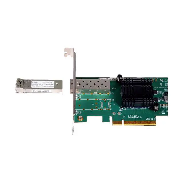Alt view image 3 of 3 - Sonnet Solo10G SFP+ V2 1-Port 10 Gigabit Ethernet PCIe 3.1 Card with SFP+ Transceiver