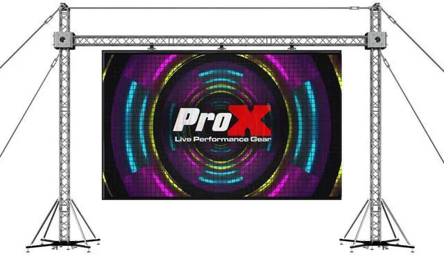 Main image of ProX XTP-GS3023 30x23' LED Panel Support System, Includes 2x Truss Tower Lift System, 7x 3m Square Truss Segment, 2x 1 Ton Manual Chain Stage Hoist with 30' Chain