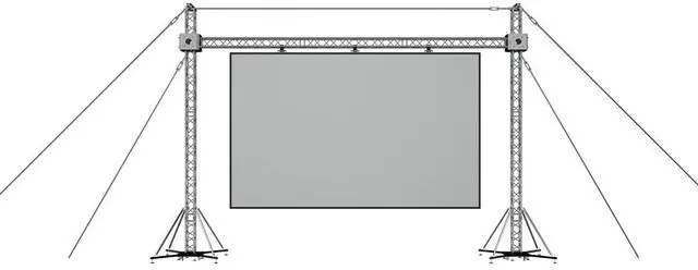 Alt view image 2 of 2 - ProX XTP-GS3023 30x23' LED Panel Support System, Includes 2x Truss Tower Lift System, 7x 3m Square Truss Segment, 2x 1 Ton Manual Chain Stage Hoist with 30' Chain
