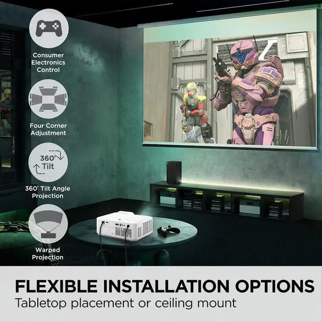 Alt view image 16 of 16 - ViewSonic LX700-4K UHD 3500 Lumens 4K Laser Projector Designed for Xbox