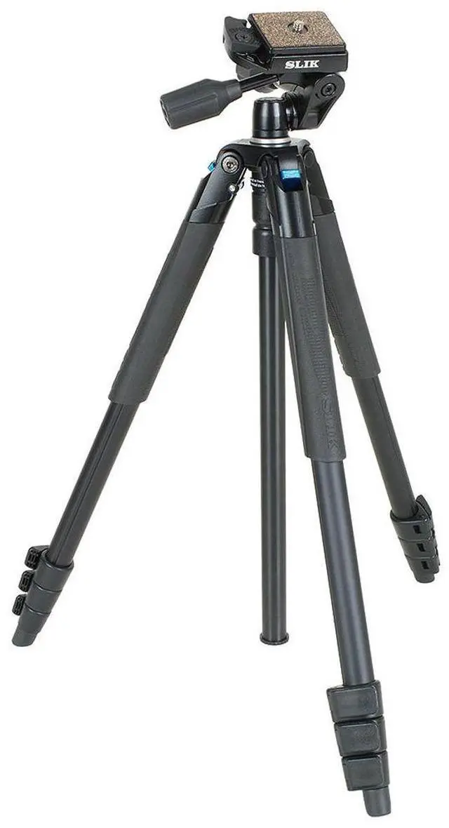 Main image of Slik Sprint Pro III 3-Way 4-Section Aluminum Travel Tripod with SH-704E Pan Head, Black
