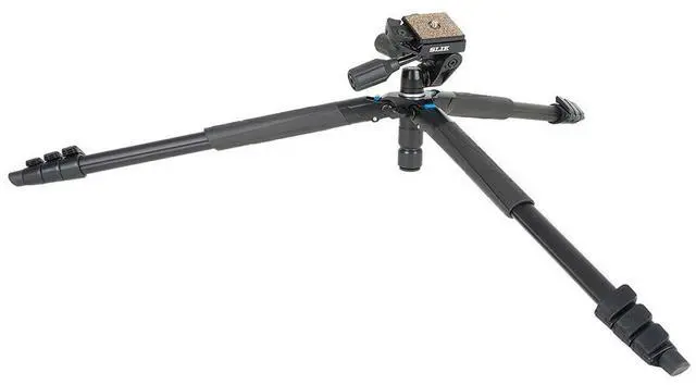 Alt view image 2 of 7 - Slik Sprint Pro III 3-Way 4-Section Aluminum Travel Tripod with SH-704E Pan Head, Black