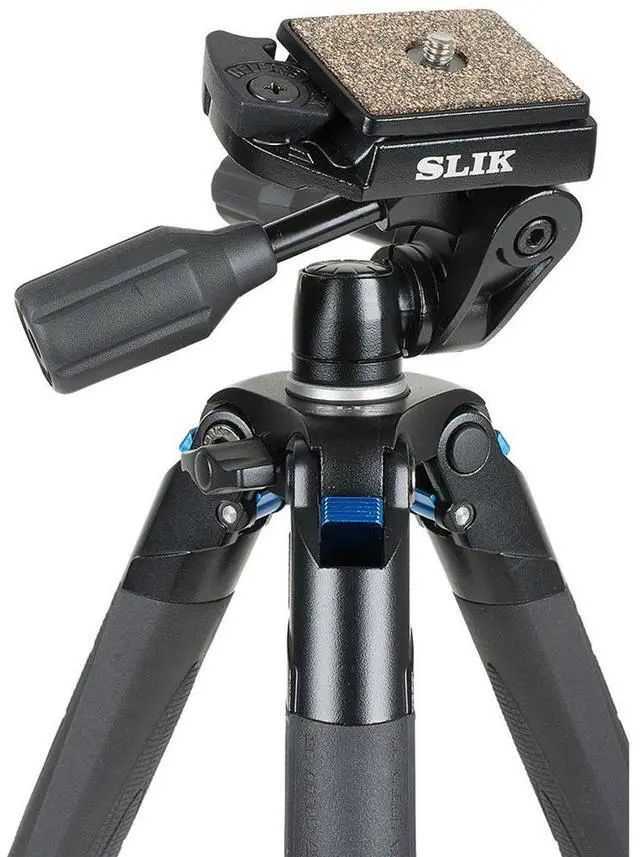 Alt view image 6 of 7 - Slik Sprint Pro III 3-Way 4-Section Aluminum Travel Tripod with SH-704E Pan Head, Black