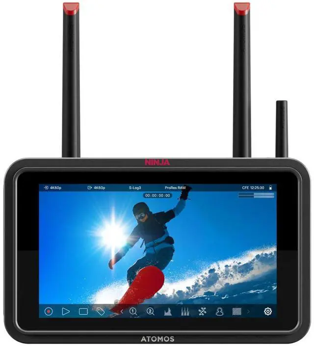 Alt view image 2 of 5 - Atomos Ninja TX 5.2" Full HD Touchscreen Wi-Fi HDR On-Camera Monitor/Recorder, Supports 12G-SDI/4K HDMI, Bundle with Universal Power Kit