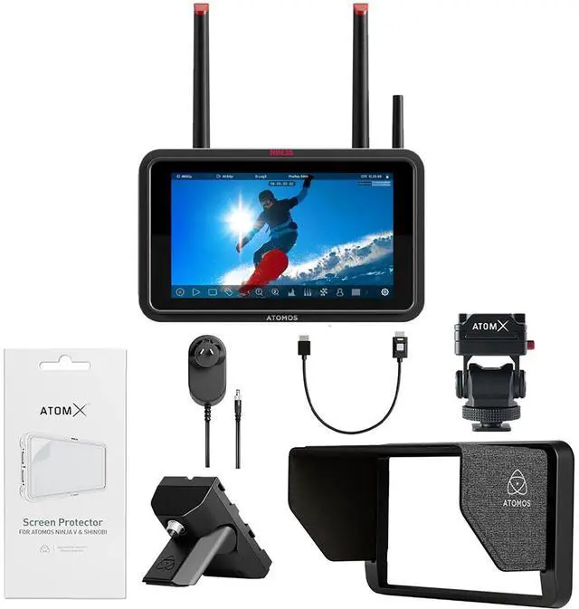Main image of Atomos Ninja TX 5.2" Full HD Touchscreen Wi-Fi HDR On-Camera Monitor/Recorder, Supports 12G-SDI/4K HDMI, Bundle with 5" Creator Accessory Kit
