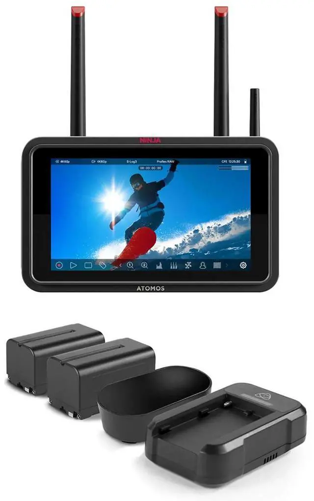 Main image of Atomos Ninja TX 5.2" Full HD Touchscreen Wi-Fi HDR On-Camera Monitor/Recorder, Supports 12G-SDI/4K HDMI, Bundle with Universal Power Kit