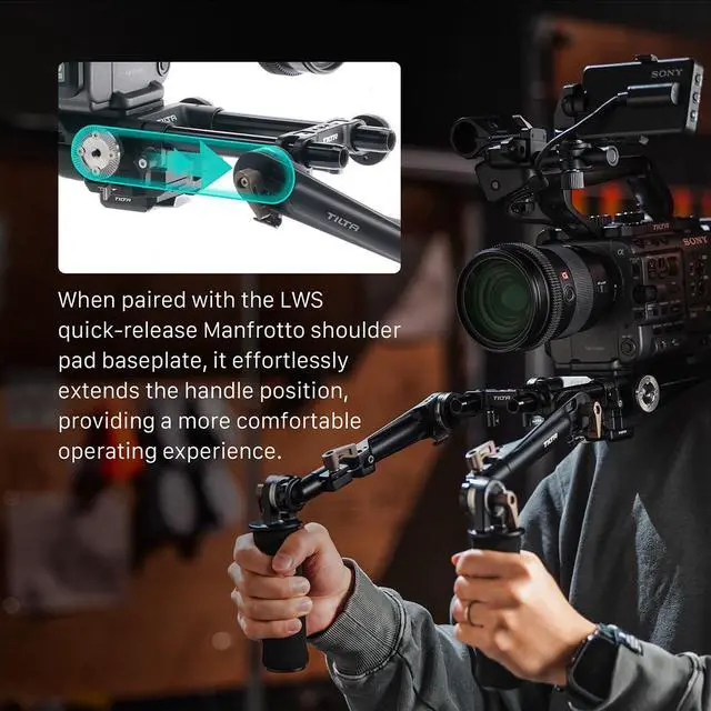 Alt view image 7 of 7 - Tilta 15mm LWS Dual Rosette Adapter, Black