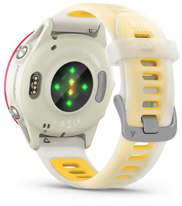 Alt view image 13 of 14 - Garmin® Forerunner® 570, 42mm, Advanced GPS Running and Triathlon Smartwatch, AMOLED Display, Training and Recovery Features, Raspberry Aluminum with Translucent Bone/Mango Band