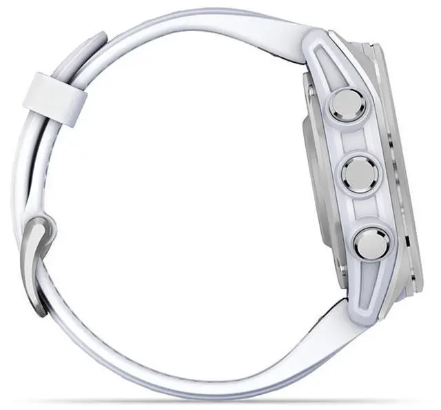 Alt view image 13 of 15 - Garmin fnix® 8 - 43mm, AMOLED, Premium Multisport GPS Smartwatch, Long-Lasting Battery Life, Dive-Rated, Built-in LED Flashlight, Silver with Whitestone Band