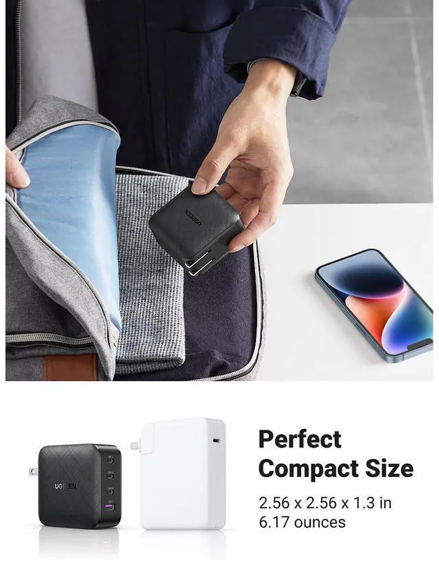 Alt view image 7 of 7 - UGREEN 65W 4-Port USB GaN Wall Charger