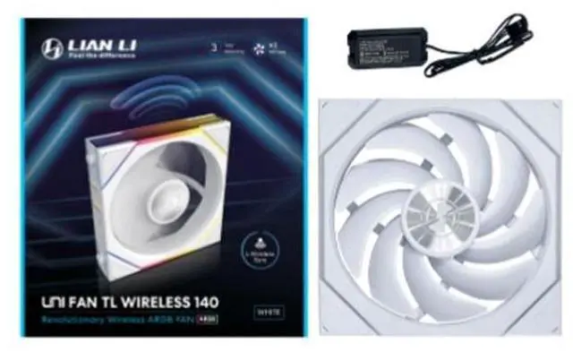 Alt view image 8 of 14 - Lian Li UNI Fan TL - Wireless 140 - Single Pack (Reverse Blade) -  2.4 GHz Wireless Signal ARGB Control - Dual-Zone Lighting - FDB - 140mm - Controller NOT Included & Required - White (14RTL1W1W)