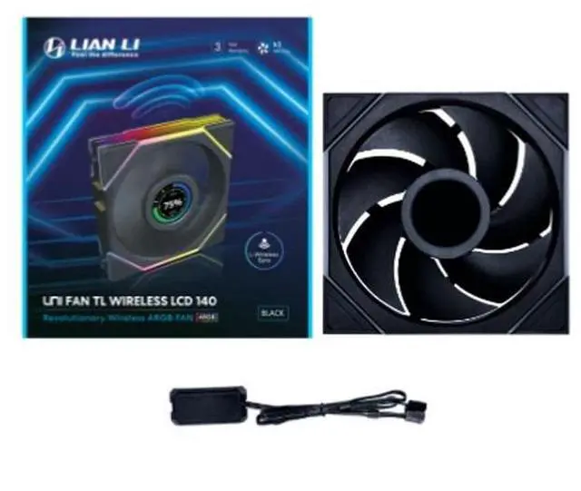 Alt view image 8 of 14 - Lian Li UNI Fan TL - LCD Wireless 140 - Single Pack - 2.4 GHz Wireless Signal ARGB Fan Control - Dual-Zone Lighting - FDB - 140mm - LCD Display - Controller NOT Included & Required -Black(14TLLCD1W1B)