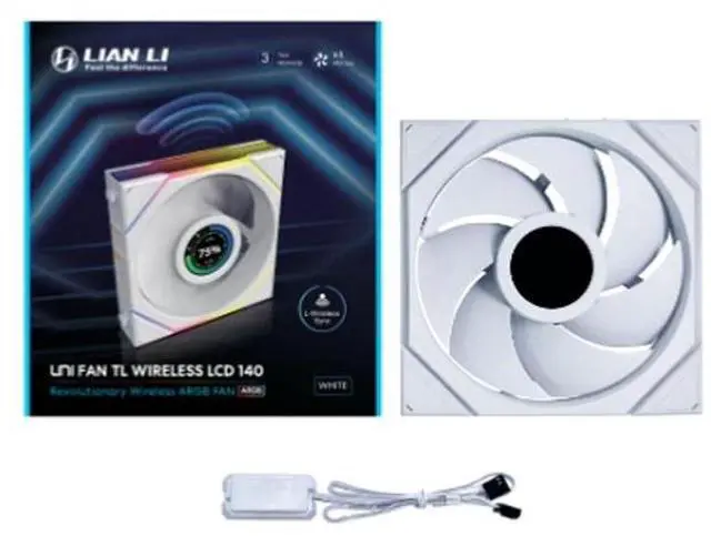Alt view image 8 of 14 - Lian Li UNI Fan TL - LCD Wireless 140 - Single Pack - 2.4 GHz Wireless Signal ARGB Fan Control - Dual-Zone Lighting - FDB - 140mm - LCD Display - Controller NOT Included & Required -White(14TLLCD1W1W)