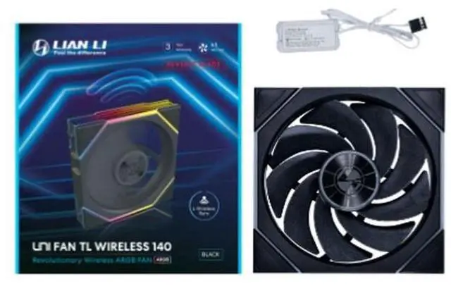 Alt view image 8 of 14 - Lian Li UNI Fan TL - Wireless 140 - Single Pack - 2.4 GHz Wireless Signal ARGB Fan Control - Dual-Zone Lighting - Fluid Dynamic Bearing - 140mm - Controller NOT Included & Required - Black (14TL1W1B)