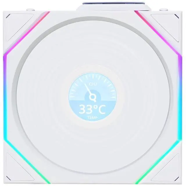 Alt view image 9 of 15 - LLian Li UNI Fan TL LCD 120 Wireless - Single Pack (Reverse Blade) - Controller Not Included - 2.4 GHz Wireless Control  - Infinity Mirror Design - Controller requesd for use. - White (12RTLLCD1W1W)
