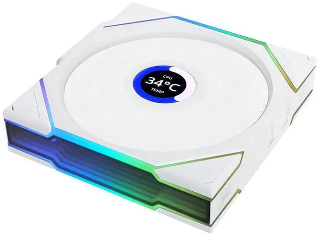 Alt view image 12 of 15 - LLian Li UNI Fan TL LCD 120 Wireless - Single Pack (Reverse Blade) - Controller Not Included - 2.4 GHz Wireless Control  - Infinity Mirror Design - Controller requesd for use. - White (12RTLLCD1W1W)