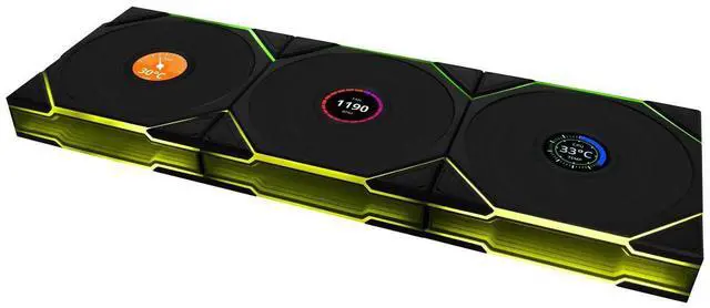 Alt view image 9 of 11 - Lian Li UNI Fan TL LCD 120 Wireless - Triple Pack (Reverse Blade ) - 2.4 GHz Wireless Controller Included - Infinity Mirror Design - LCD Display - Controller required. - Black 12RTLLCD1W3B)