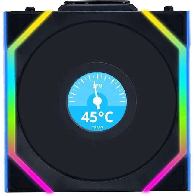 Alt view image 8 of 14 - Lian Li UNI Fan SL LCD Wireless (Reverse Blade) 120mm ARGB Fan - Single Pack - 1.6" LCD - 2.4 GHz Wireless Signal for RGB & Fan Control - Controller NOT Included & Required - Black(12RSLLCD1W1B)
