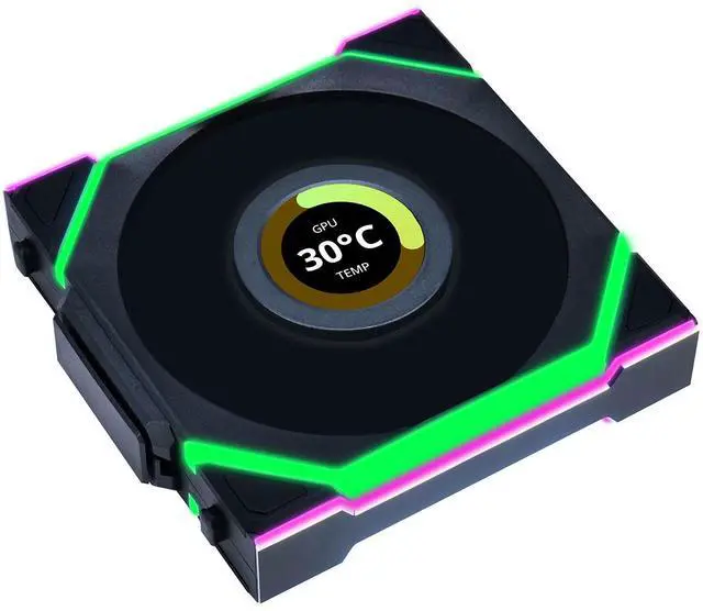 Alt view image 13 of 14 - Lian Li UNI Fan SL LCD Wireless (Reverse Blade) 120mm ARGB Fan - Single Pack - 1.6" LCD - 2.4 GHz Wireless Signal for RGB & Fan Control - Controller NOT Included & Required - Black(12RSLLCD1W1B)