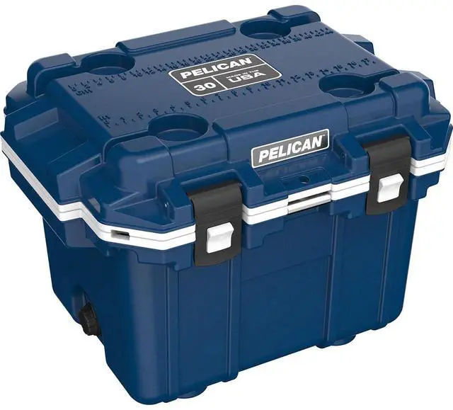 Alt view image 2 of 5 - Pelican Pelican30QT Elite Cooler Midnight Blue/WHT