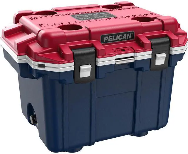Alt view image 2 of 5 - Pelican 30QT Americana Elite Cooler, Blue/Red/White