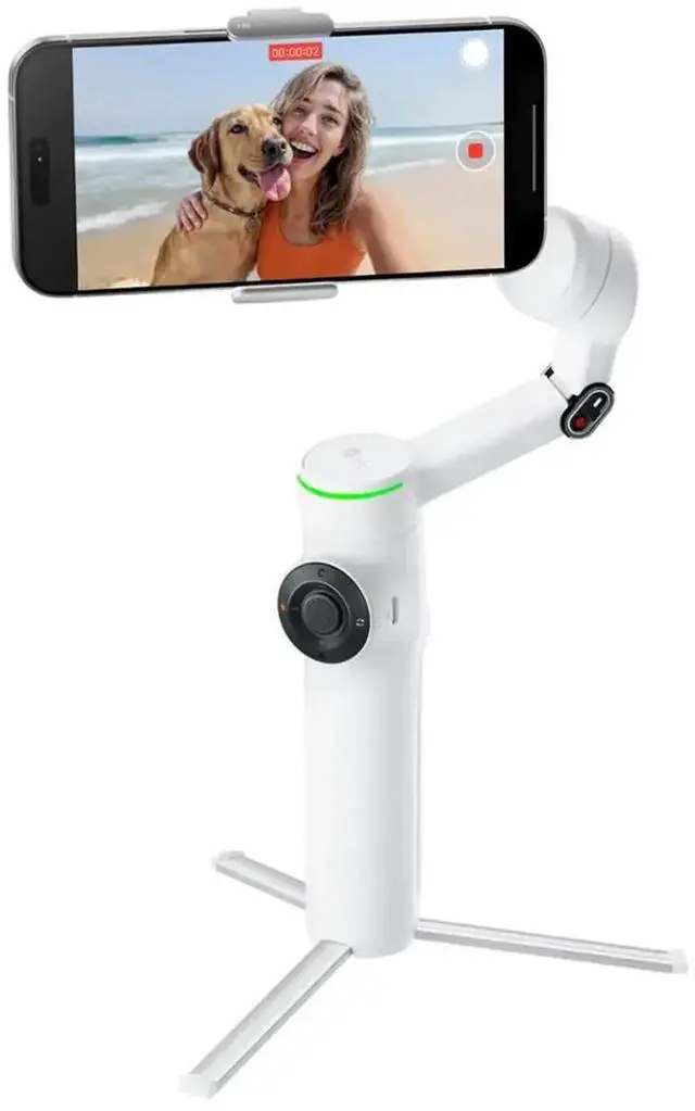Main image of Insta360 Flow 2 Pro 3-Axis AI-Powered Smartphone Gimbal Stabilizer AI Tracker Bundle, Summit White