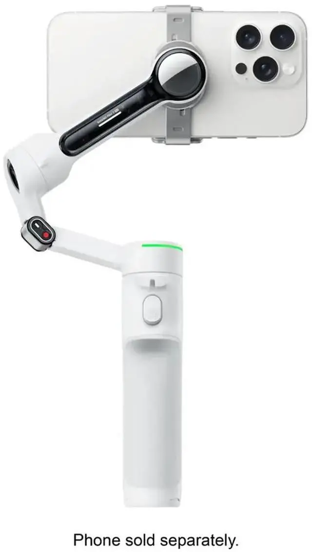 Alt view image 6 of 7 - Insta360 Flow 2 Pro 3-Axis AI-Powered Smartphone Gimbal Stabilizer AI Tracker Bundle, Summit White