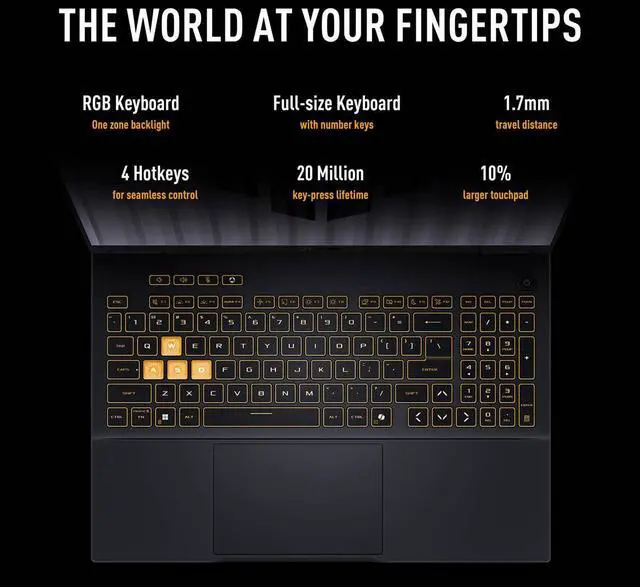 Alt view image 16 of 19 - ASUS TUF F16 16" FHD+ WUXGA 165Hz IPS Gaming Notebook Intel Core i7-14650HX 16GB RAM 1TB SSD NVIDIA GeForce RTX 5050 Jaegar Gray